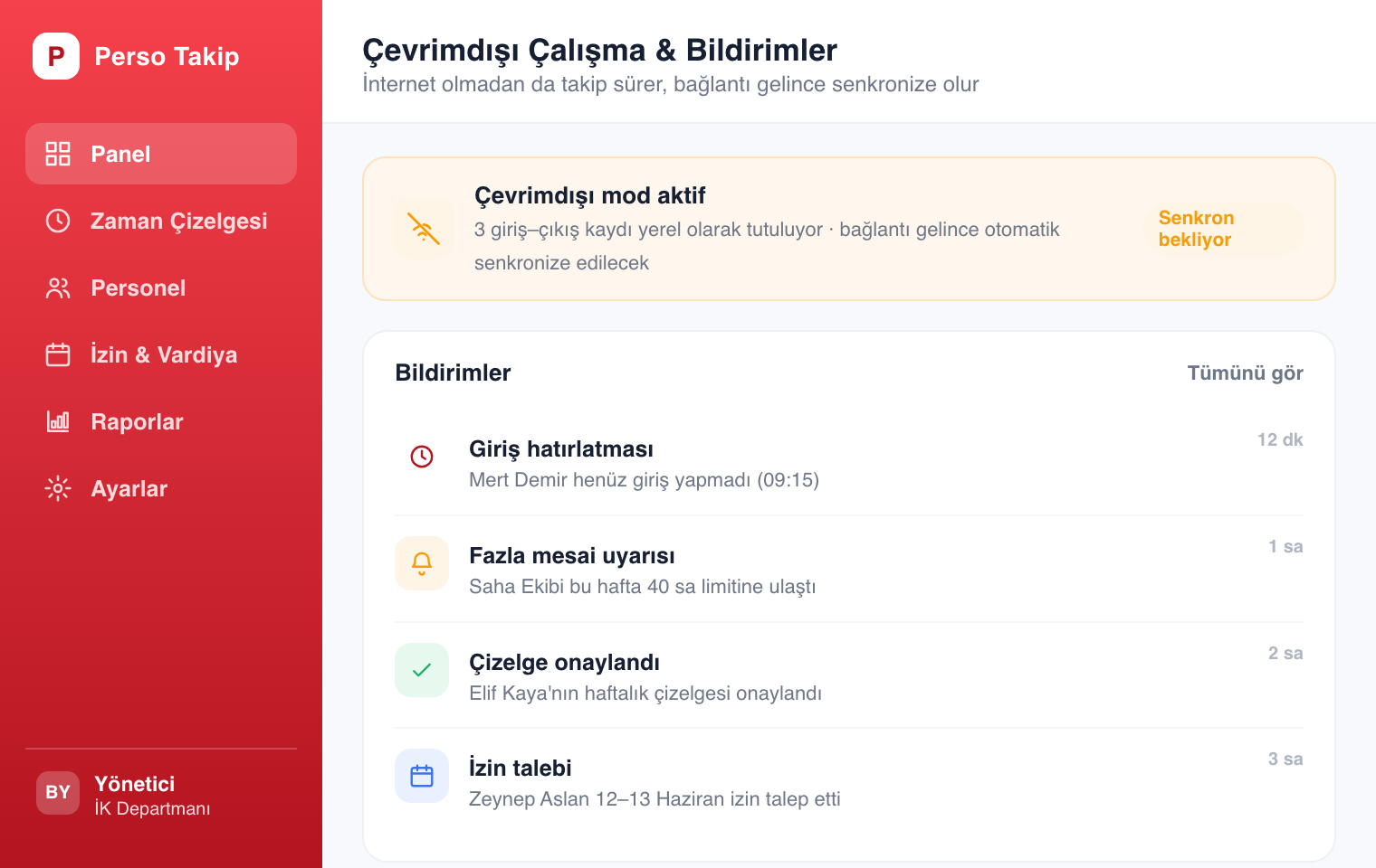 Çevrimdışı çalışabilme özelliği