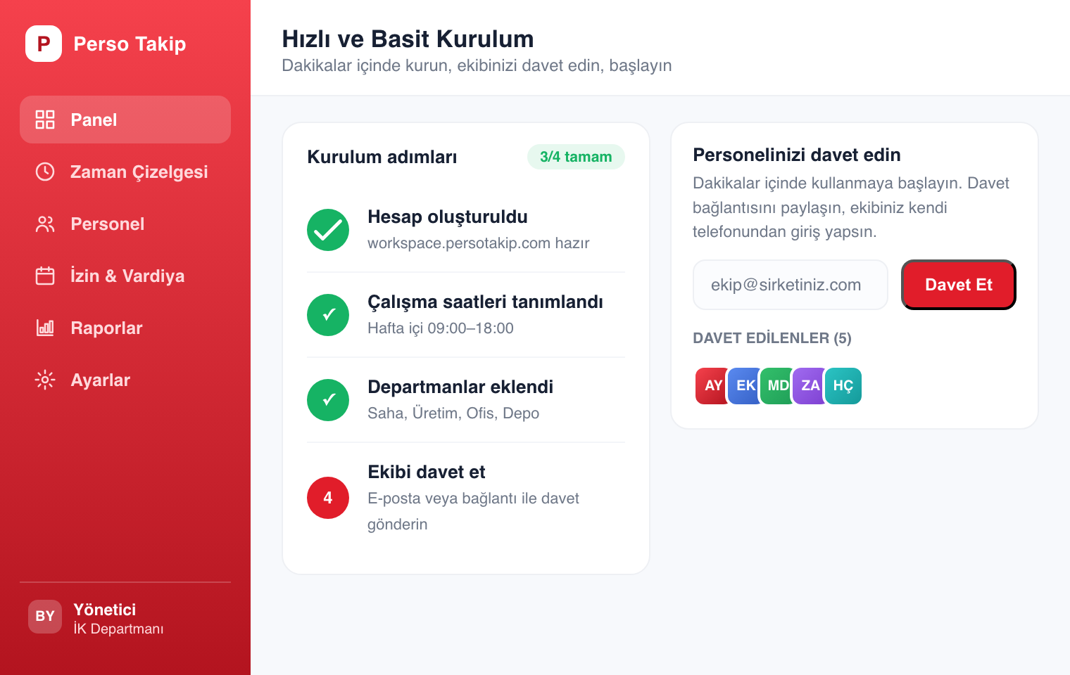 Hızlı ve basit kurulum